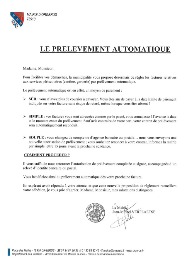 modele autorisation prelevement