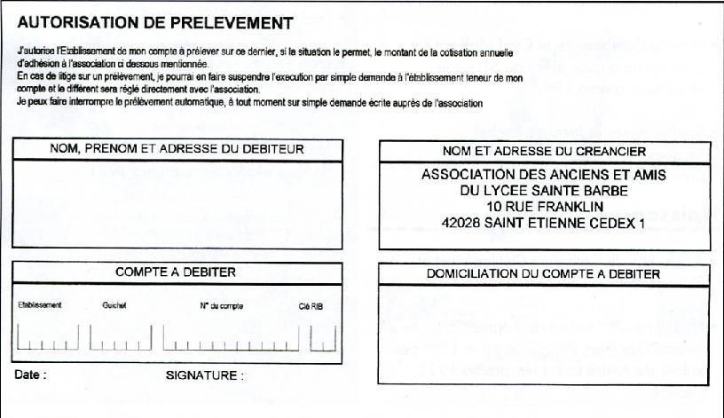 modele autorisation prelevement