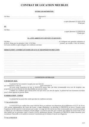 modele contrat de location format word