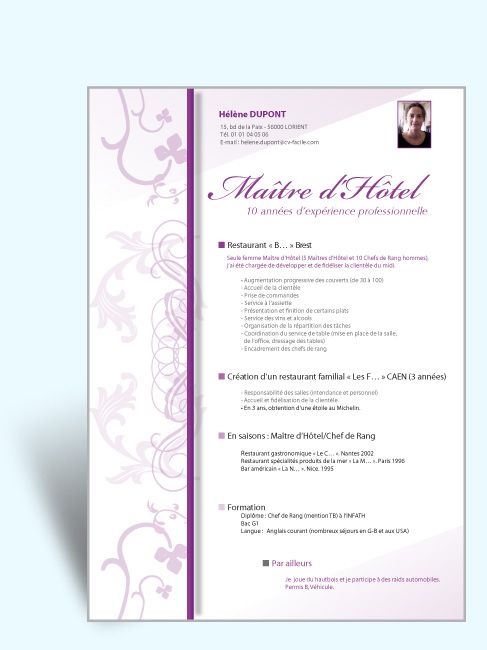 modele cv estheticienne gratuit