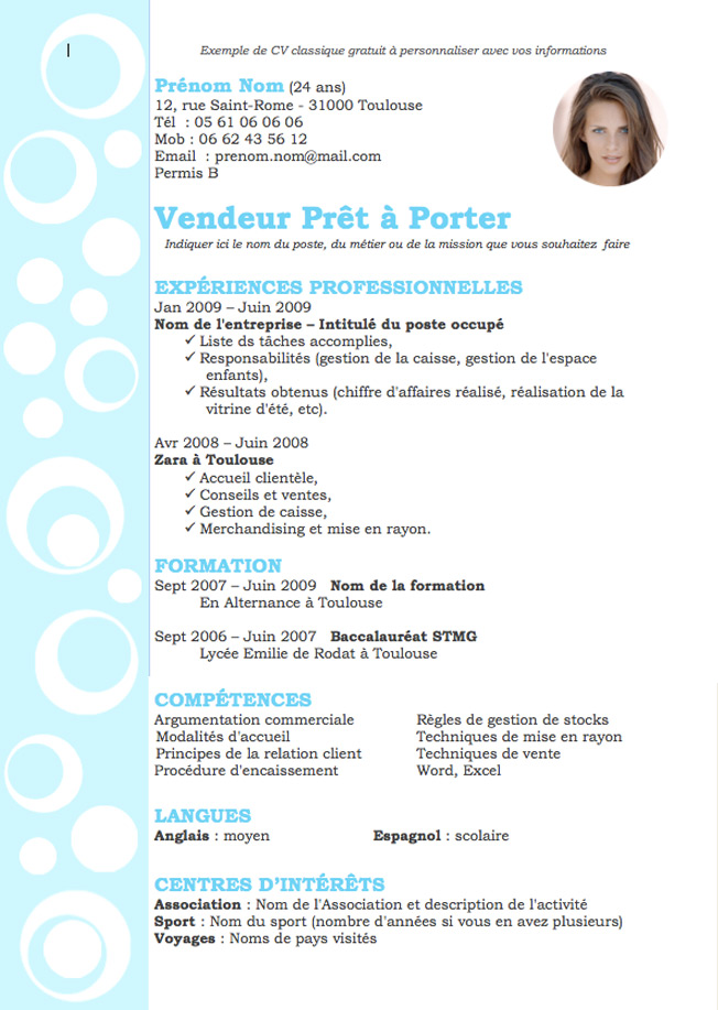 modele cv et lettre de motivation gratuit