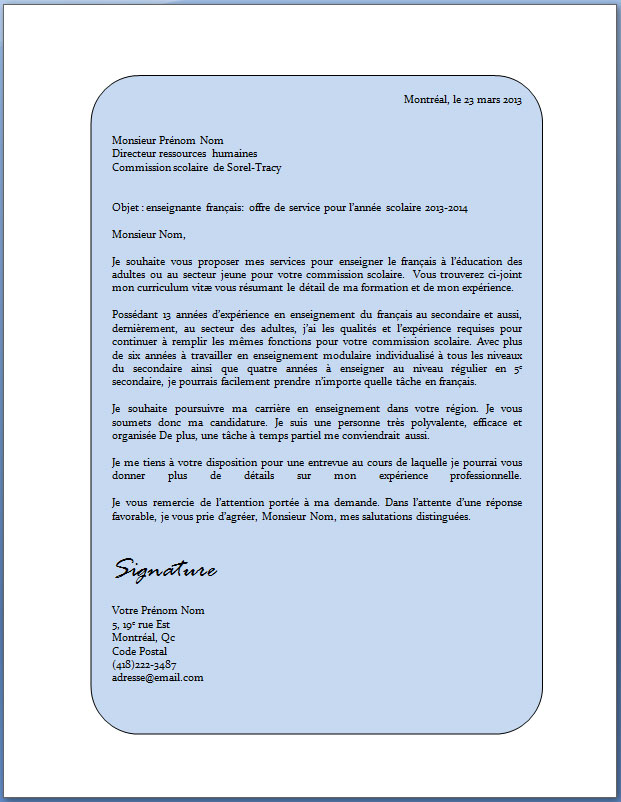 modele cv et lettre de motivation gratuit