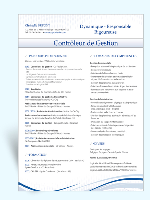 modele cv fonction publique territoriale