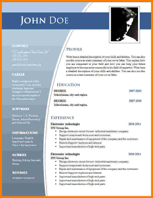 modele cv gratuit word