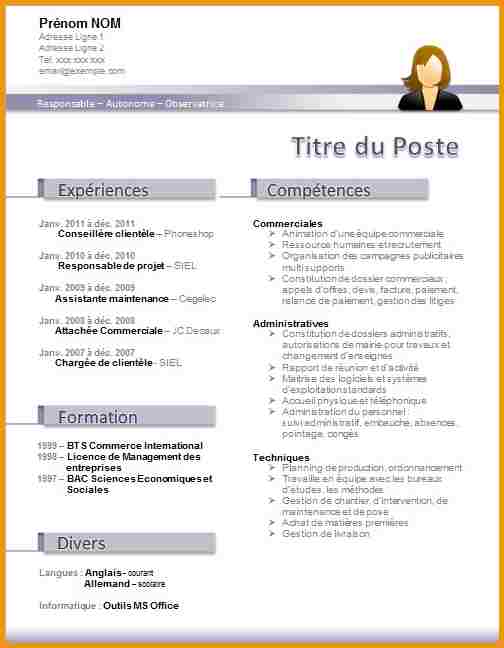 modele cv gratuit word