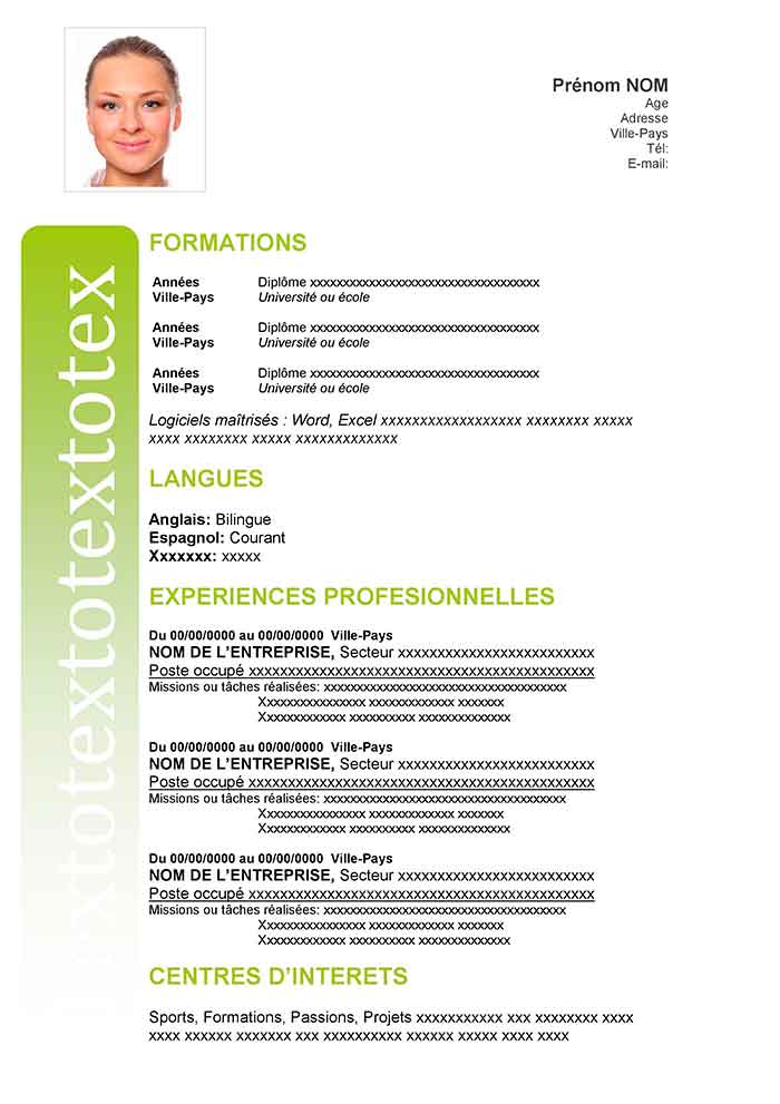 modele cv pdf
