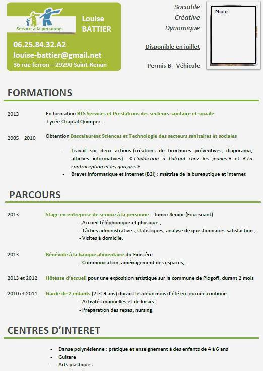 modele cv pour emploi saisonnier