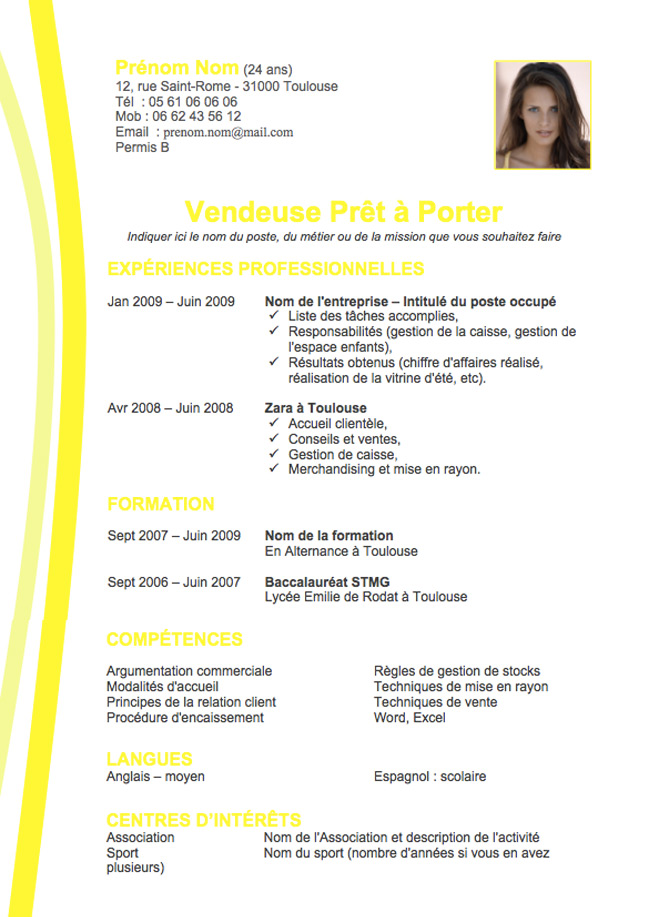 modele cv recherche d'emploi