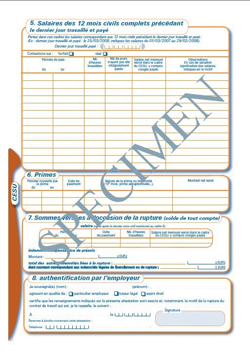 modele d'attestation pole emploi