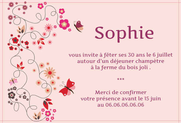 modele d invitation anniversaire