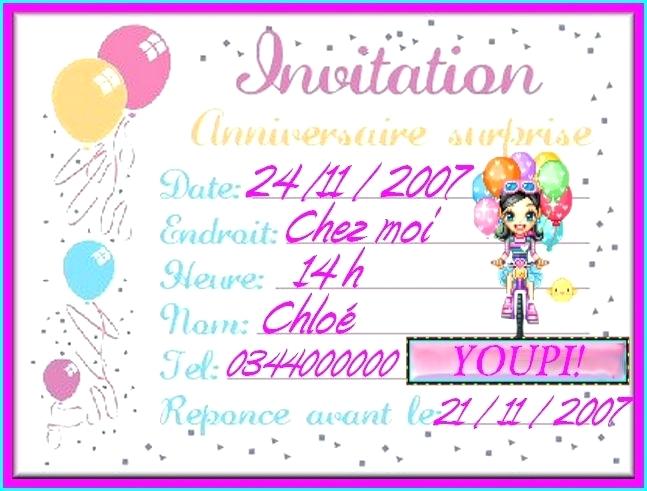 modele d invitation anniversaire