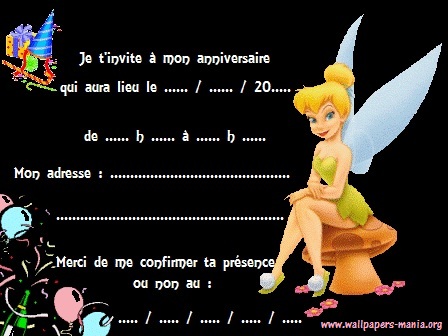 modele d'invitation d'anniversaire gratuite