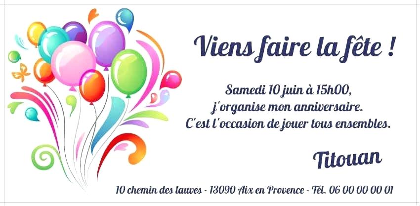 modele d'invitation d'anniversaire gratuite