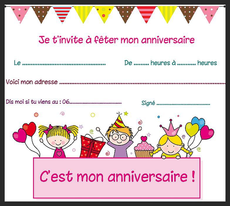 modele d'invitation d'anniversaire gratuite