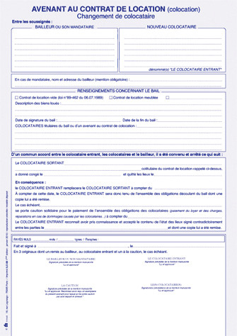 modele de bail de colocation gratuit