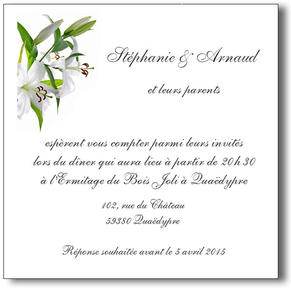modele de carte de mariage