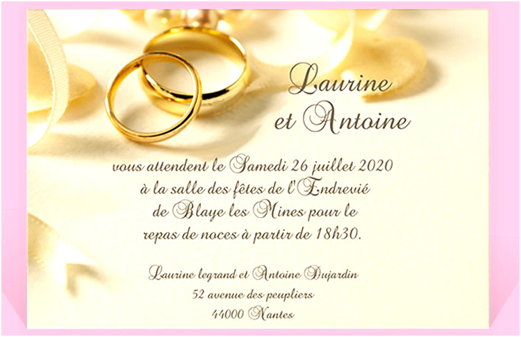 modele de carte de mariage