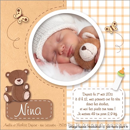 modele de carte de naissance gratuite