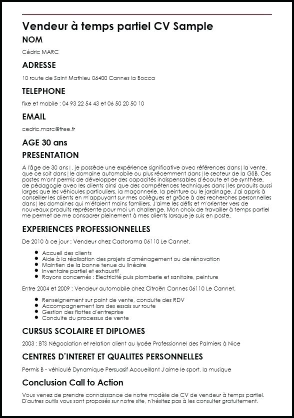 modele de cv caissiere