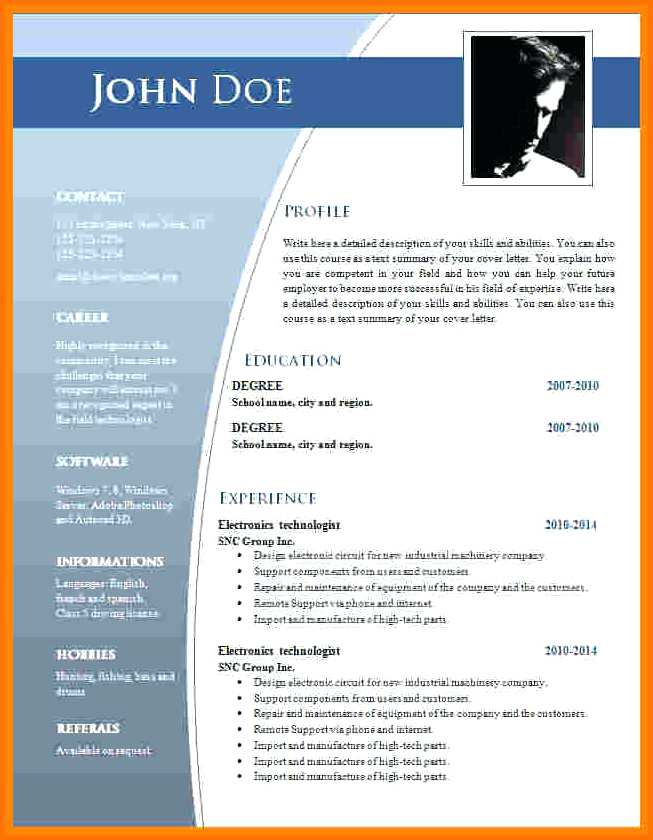 modele de cv telechargeable