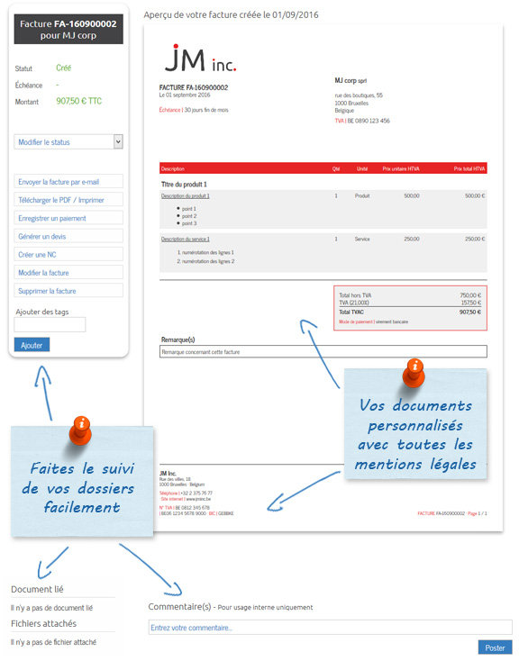 modele de facture gratuit belgique