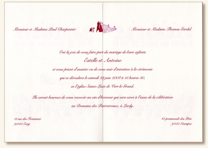 modele de fair part de mariage