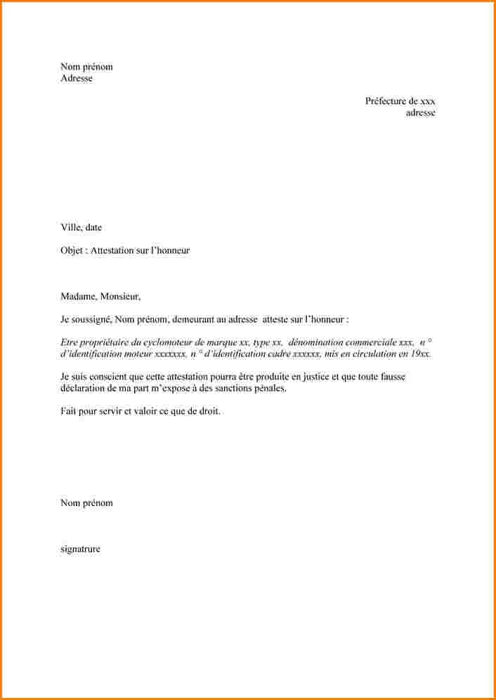 modele de lettre attestation de domicile