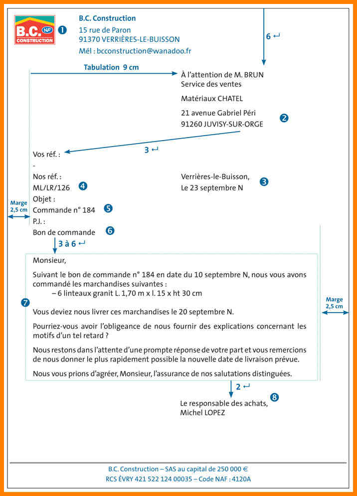 modele de lettre commerciale