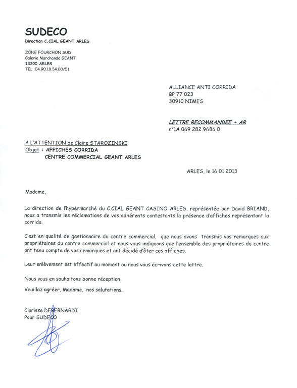 modele de lettre commerciale