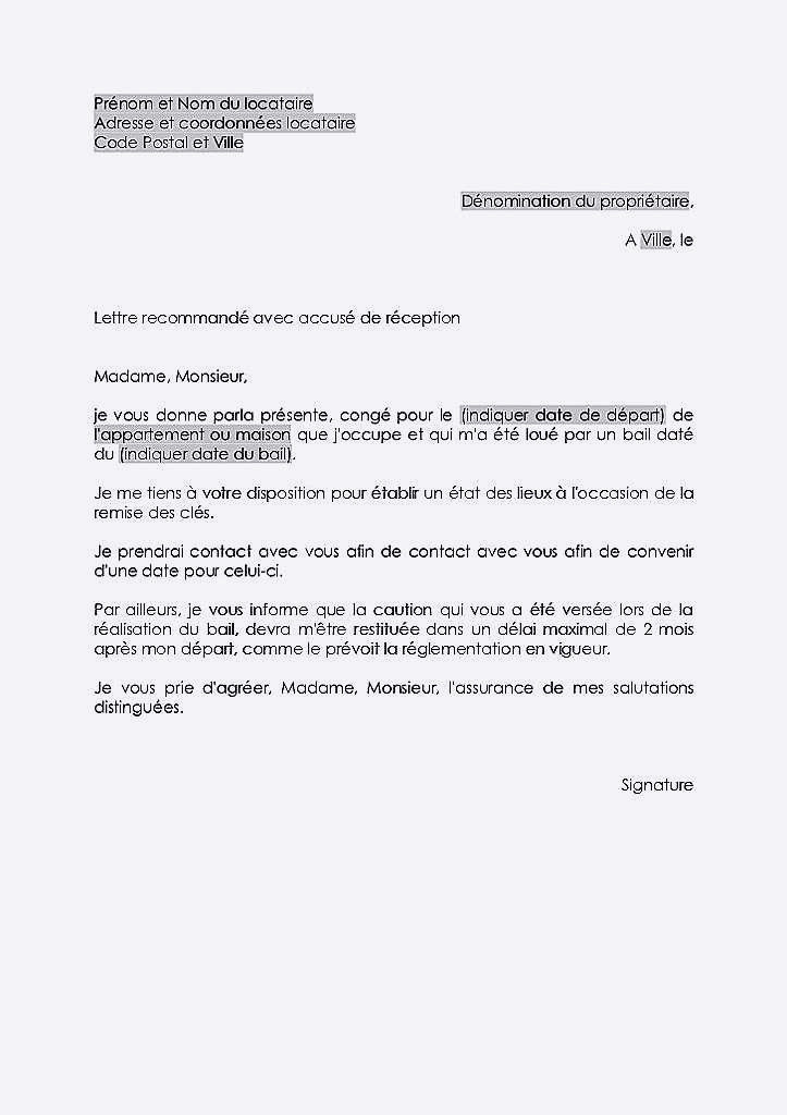 modele de lettre de demande de logement