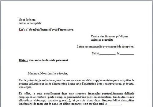 modele de lettre de demande de paiement