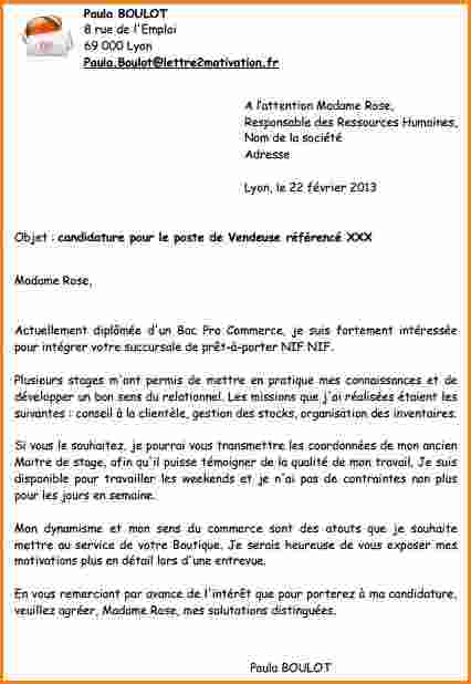 modele de lettre de motivation candidature spontanee