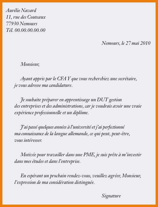 modele de lettre de motivation candidature spontanee