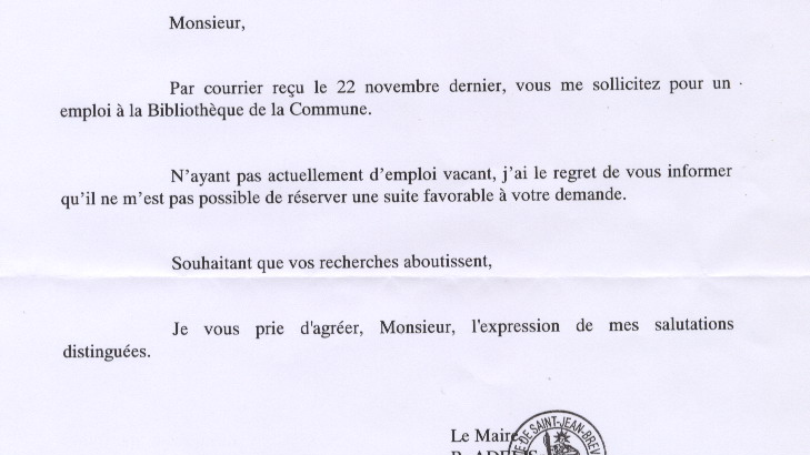 modele de lettre de relance pour un emploi