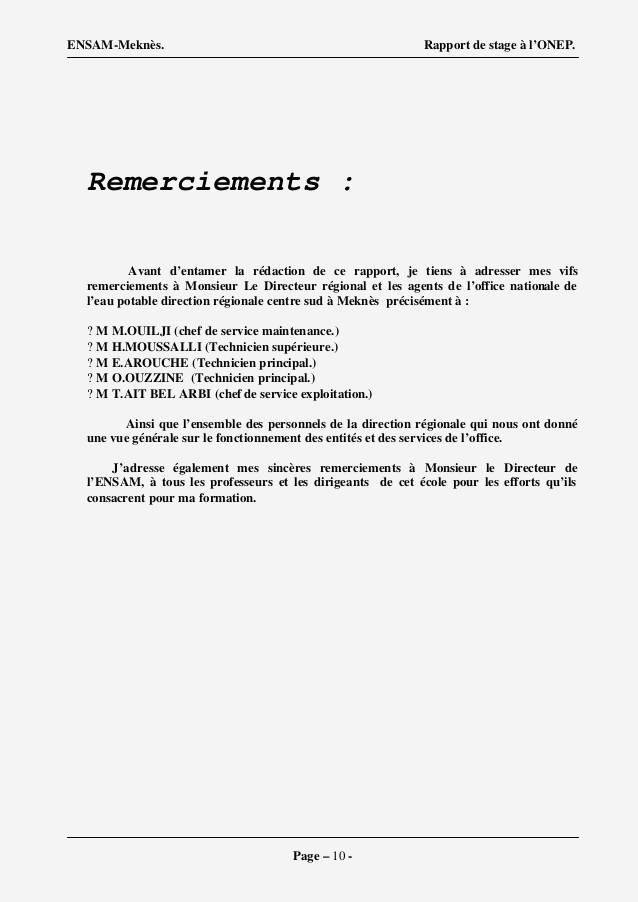modele de lettre de remerciement pour un stage