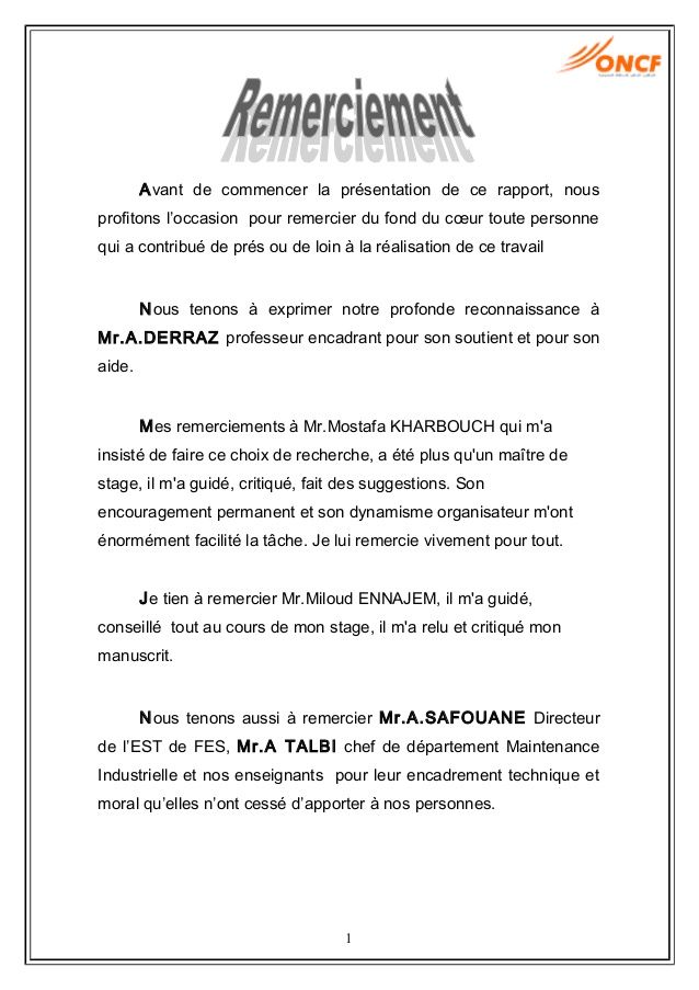 modele de lettre de remerciements gratuit