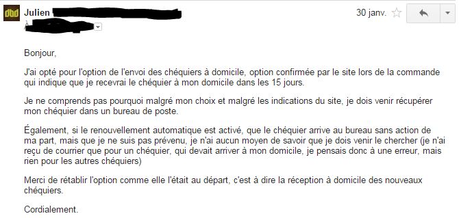 modele de lettre demande de chequier