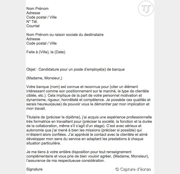 modele de lettre motivation emploi saisonnier