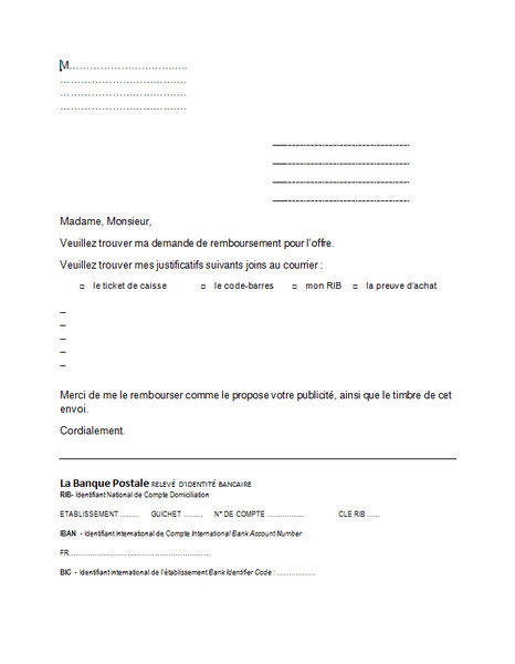 modele de lettre pour changement de domiciliation bancaire