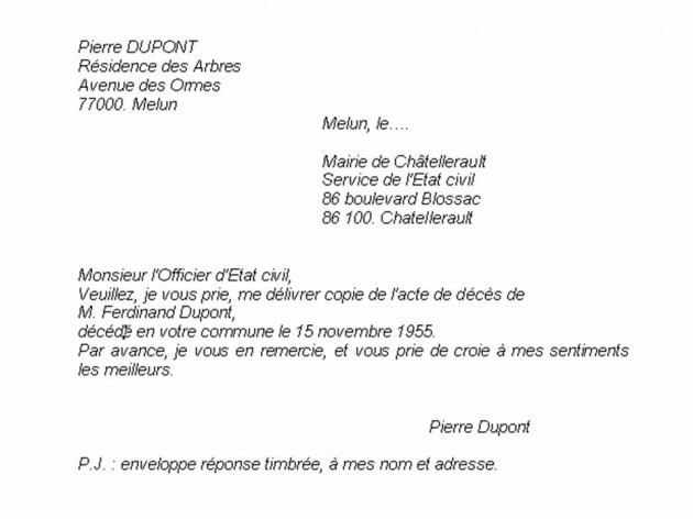 modele de lettre pour demande de logement aupres du maire