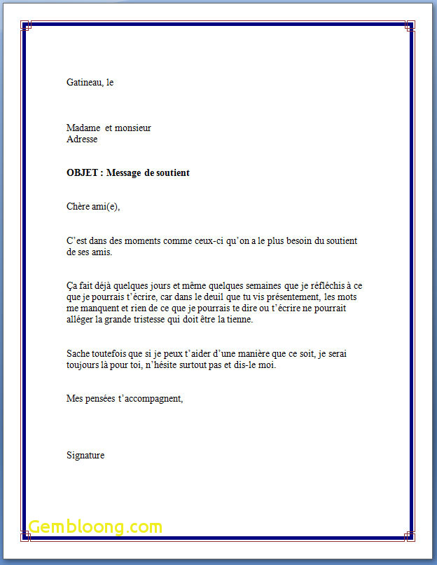 modele de lettre pour des condoleances