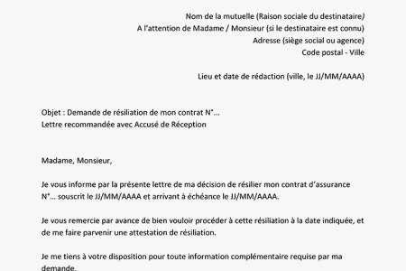modele de lettre pour information
