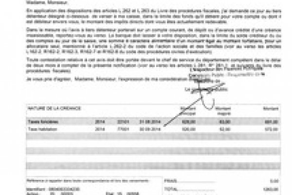 modele de lettre pour le tresor public