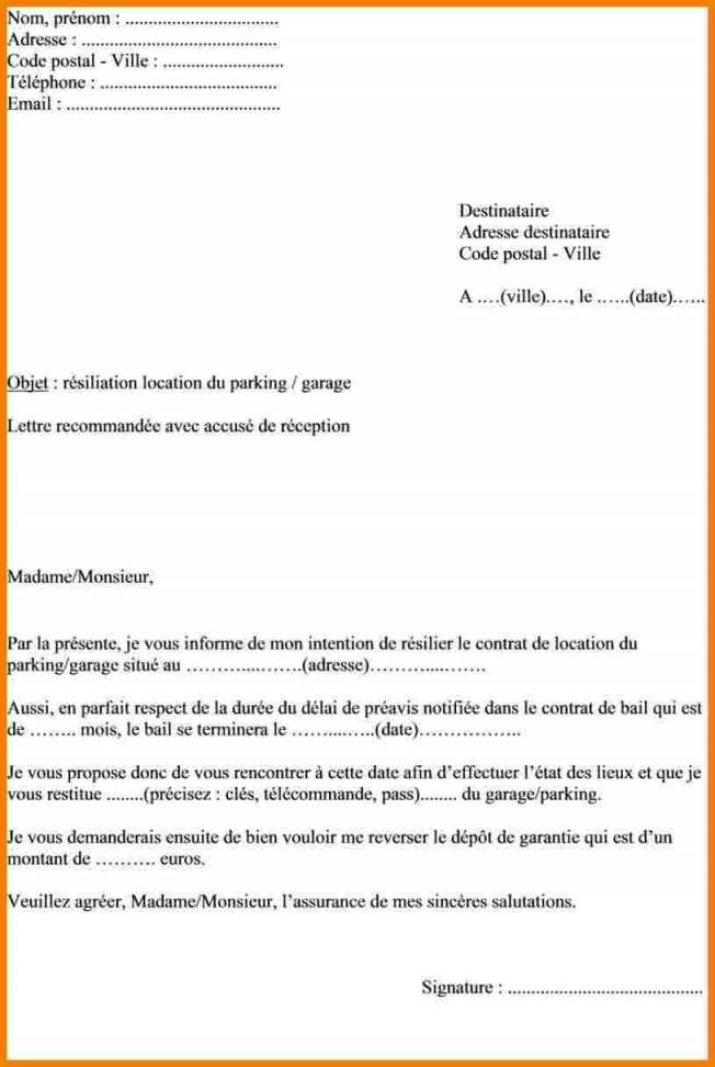 modele de lettre preavis locataire