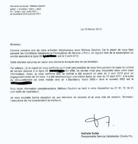 modele de lettre resiliation abonnement