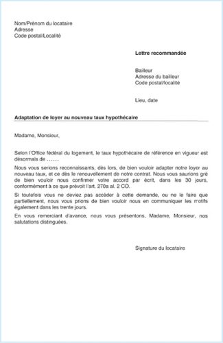 modele de lettre suisse