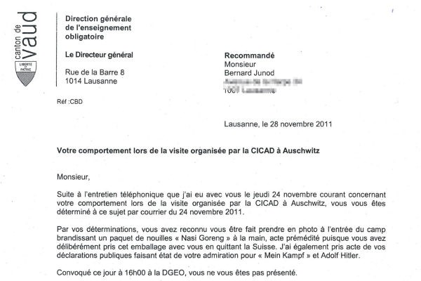 modele de lettre suisse