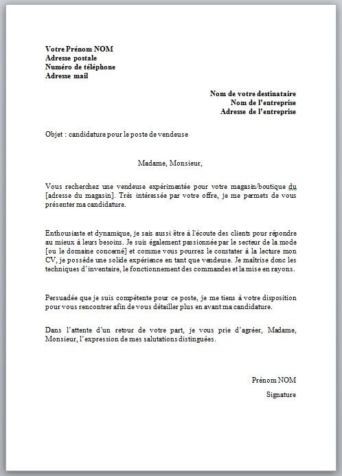 modele de letttre