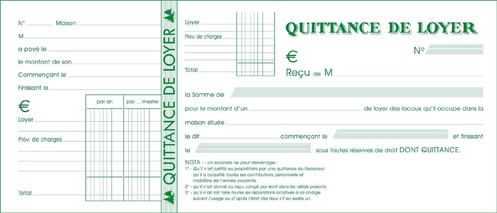 modele de quittance de loyer a imprimer