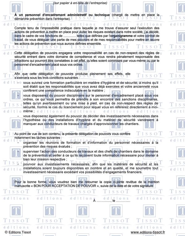 modele delegation de pouvoir et de signature